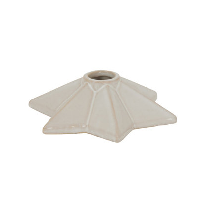 Hill Interiors Ceramic Star Christmas Candle Holder in Off White - Image 6