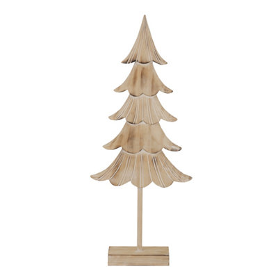 Hill Interiors Rustic Fir Tree Christmas Decoration Brown/white (41Cm X 6Cm X 22Cm) from B&Q