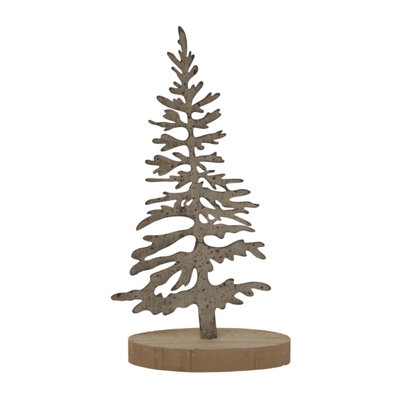 B&Q -  Tree Silhouette Christmas Decoration Brown/silver (29Cm X 6Cm X 14Cm)