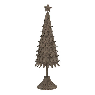 B&Q -  Metal Pine Tree Christmas Decoration Silver (45Cm X 10Cm X 14Cm)