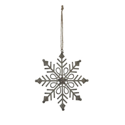 B&Q -  Metal Snowflake Christmas Hanging Decoration White/white (18Cm X 1Cm X 3Cm)