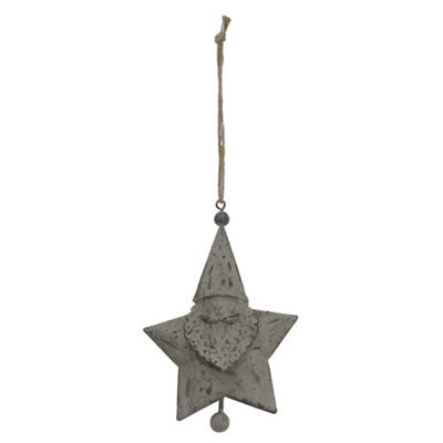 Hill Interiors Rustic Santa Christmas Hanging Decoration White/red (14Cm X 2Cm X 9Cm) from B&Q