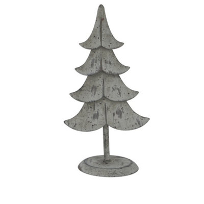 B&Q -  Metal Tree Christmas Decoration Grey (23Cm X 8Cm X 11Cm)
