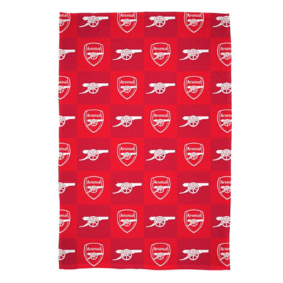  - Nal Fc Polyester Checkered Fleece Blanket Red/white (150Cm X 100Cm)