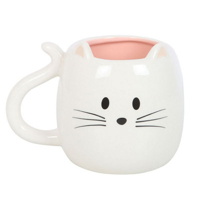 Something Different Unisex White Cat Shaped Mug In - Image 3