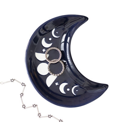  - Something Different Crescent Moon Trinket Dish Blue (One Size)