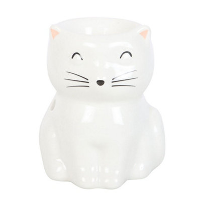  - Something Different Smiling Cat Oil Burner White (One Size)