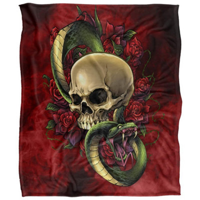 Jq Licensing Silky Skull Supersoft Blanket Multicoloured (152Cm X 127Cm) from B&Q