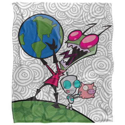 Invader Zim Silky Gir Supersoft Blanket Multicoloured (152Cm X 127Cm) from B&Q