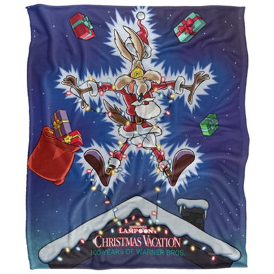 Warner Bros Christmas Vacation Silky Wile E Coyote Supersoft Blanket Multicoloured (152Cm X 127Cm) from B&Q