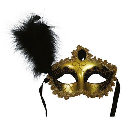 Fiestas Guirca Womens/ladies Feather Eye Mask Gold (One Size) from B&Q