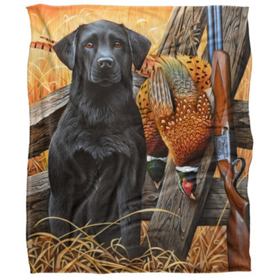 Jq Licensing Jg-Jp Silky Black Labrador Supersoft Blanket Multicoloured (One Size) from B&Q