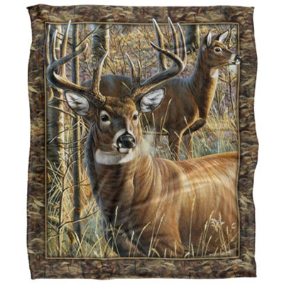 Jq Licensing Hunting Challenge Silky Deer Supersoft Blanket Multicoloured (One Size) from B&Q