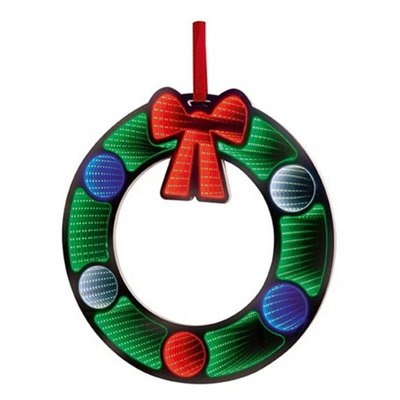 Premier Unisex Dark Green Infinity Christmas Wreath Led Christmas Dration In 60Cm - Image 3