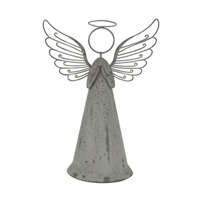 B&Q -  Metal Angel Christmas Decoration Grey (25Cm X 10Cm X 18Cm)