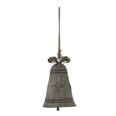 B&Q -  Rustic Bell Christmas Hanging Decoration Silver (18Cm X 10Cm X 10Cm)