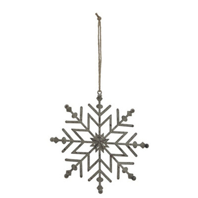 Hill Interiors Rustic Snowflake Christmas Hanging Decoration White (13Cm X 1Cm X 13Cm) from B&Q