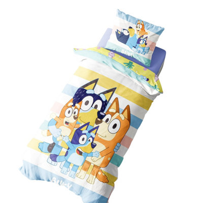  - Bluey Heeler Family Panel Reversible Duvet Set Multicoloured (Single)