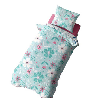 K Collection Unisex Multicolor Rotary Floral Panelled Duvet Set | Size: Single - Image 3