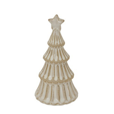 B&Q -  Ceramic Layered Tree Christmas Decoration White (22Cm X 9Cm X 9Cm)
