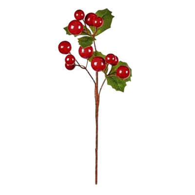  - Premier Cherry Christmas Tree Pick Red (30Cm)