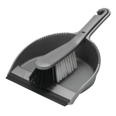 Addis Unisex Grey Metallic Dustpan & Brush In - Image 3