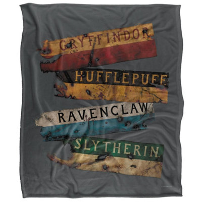 Harry Potter Silky Banner Supersoft Blanket Multicoloured (One Size) from B&Q