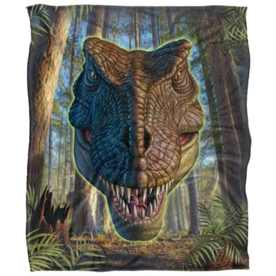 Jq Licensing Jlo Silky Dinosaur Supersoft Blanket Multicoloured (One Size) from B&Q