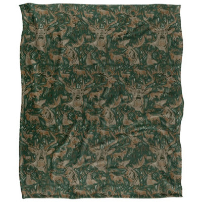 Jq Licensing Jl-Jp Big Game Hunting Silky Deer Moose Supersoft Blanket Green (One Size) from B&Q