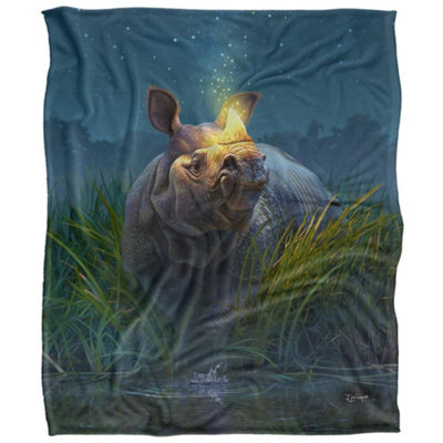 Jq Licensing Jlo Silky Rhino Supersoft Blanket Multicoloured (One Size) from B&Q