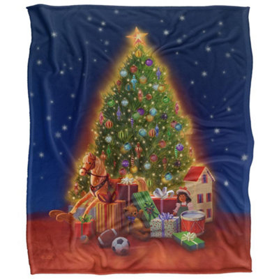 Jq Licensing Silky Gifts Christmas Supersoft Blanket Multicoloured (152Cm X 127Cm) from B&Q