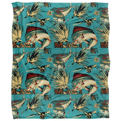 Jq Licensing Jl-Jp-Jq Silky Tiki Flower Fishing Supersoft Blanket Multicoloured (One Size) from B&Q