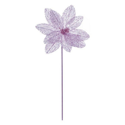  - Premier Poinsettia Christmas Decoration Lilac (One Size)