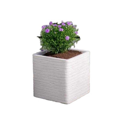 Strata Banbury Square Planter Stone (One Size) from B&Q