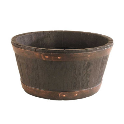 B&Q -  Barrel Oak Planter Ash (One Size)