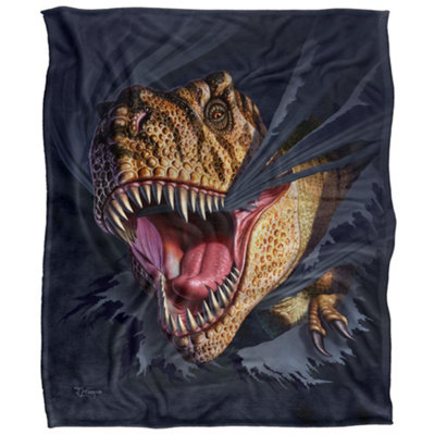 Jq Licensing Jlo Silky Dinosaur Supersoft Blanket Multicoloured (One Size) from B&Q