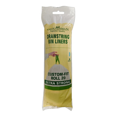 Groundsman Swing Bin Liners (Pack Of 20) White/green (One Size) from B&Q