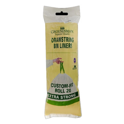 Groundsman Swing Bin Liners (Pack Of 20) White/green (One Size) from B&Q