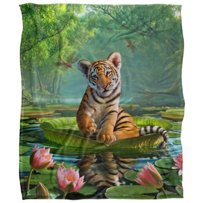 Jq Licensing Jlo Silky Floral Tiger Supersoft Blanket Multicoloured (One Size) from B&Q