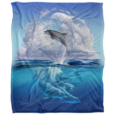 Jq Licensing Jlo Silky Dolphin Supersoft Blanket Multicoloured (One Size) from B&Q