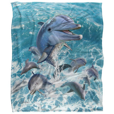 Jq Licensing Jlo Silky Dolphin Jumpers Supersoft Blanket Multicoloured (One Size) from B&Q