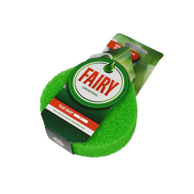B&Q -  Teardrop Sponge Scourer Green (One Size)