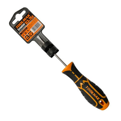 Toolmak Magnetic Slotted Screwdriver Black/orange (One Size) from B&Q