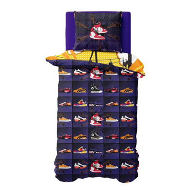 K Collection Unisex Multicolor Sneakerhead Panel Duvet Set | Size: Single - Image 3
