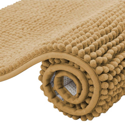 K Collection Chenille Bath Mat Beige (80Cm X 50Cm) from B&Q