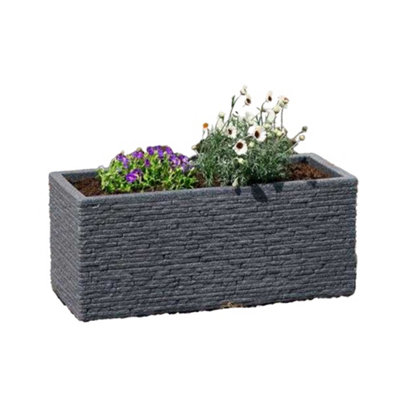 Strata Trough Planter Slate (One Size) from B&Q