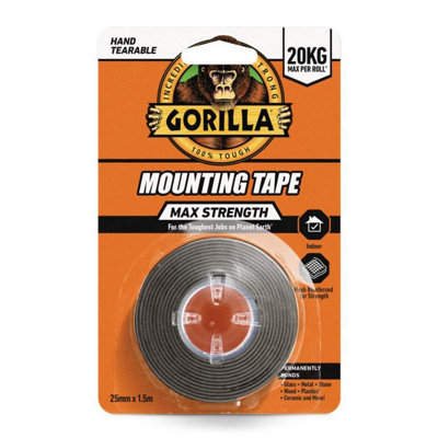 Gorilla Max Strength Mounting Tape Grey (One Size) from B&Q