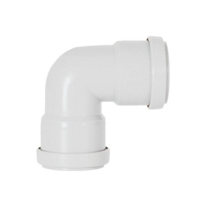 Davant Push Fit Waste Knuckle Bend White (40mm) from B&Q