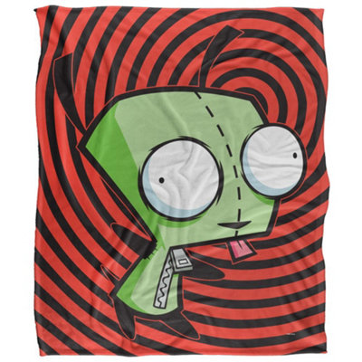 Invader Zim Silky Spiral Gir Supersoft Blanket Red/black/green (One Size) from B&Q
