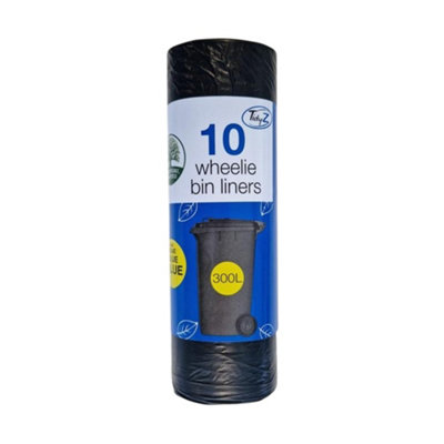  - Tidyz Plastic Wheelie Bin Liners (Pack Of 10) Black (One Size)